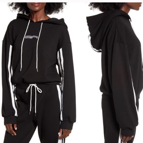 I.AM.GIA Tops - I.AM.GIA Striker Striped Pullover Hoodie in Black - S